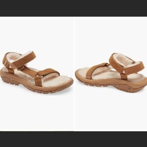TEVA Hurricane Genuine Shearling Lined Sandals (Women) Pecan Size 8 PRICE FIRM